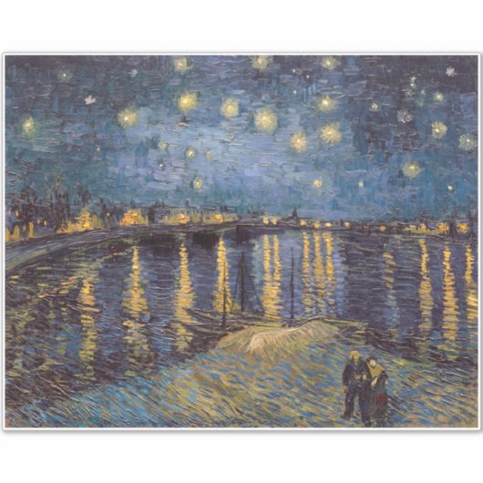 Sticker Nuit étoilée sur le Rhône par Vincent Van Gogh (Devant)
