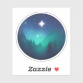 Sticker Nuit étoilée sur les pins mystiques (Feuille)