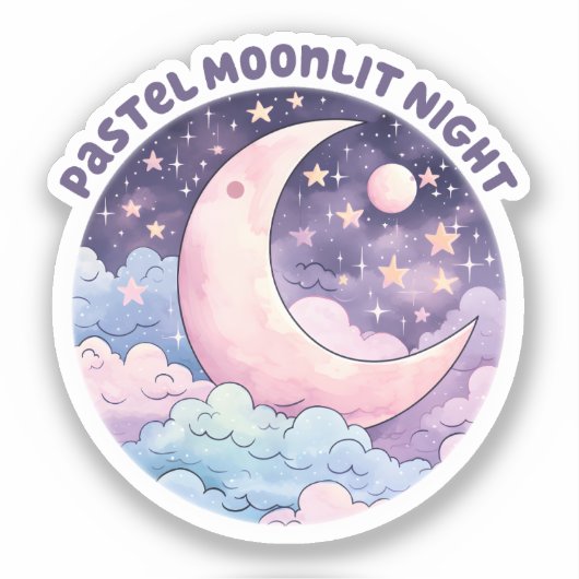 Sticker Nuit Pastel Moonlit - Dreamcent Crescent Moon (Recto)
