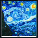 Sticker Nuit Van Gogh Starry<br><div class="desc">Sticker avec la peinture à l’huile de Vincent van Gogh The Starry Night (1889). Inspiré par son séjour dans un asile,  l'art représente un village sous un ciel nocturne de lune et d'étoiles bleues et jaunes. Un grand cadeau pour les amateurs de post-impressionnisme et d'art hollandais.</div>