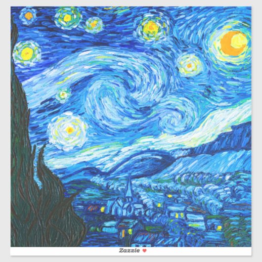 Sticker Nuit Van Gogh Starry (Feuille)
