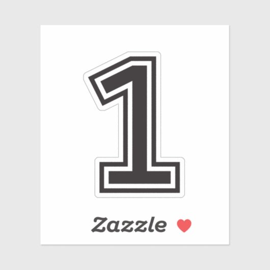 Sticker Numéro 1 police de l'école de sport (Feuille)