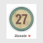 Sticker Numéro 27 en détresse Vintage (Feuille)