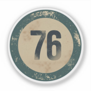 Sticker Numéro 76 en détresse vintage
