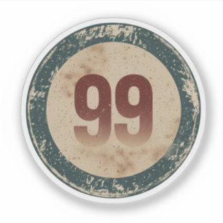 Sticker Numéro 99 Vintage en détresse