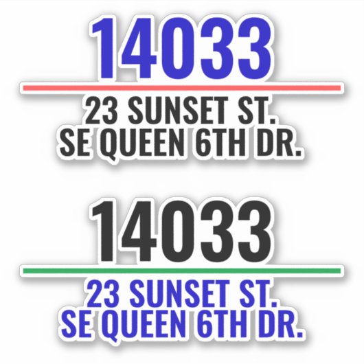 Sticker Numéro de boîte aux lettres d'adresse (Devant)