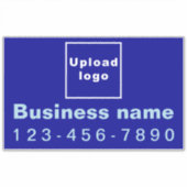 Sticker Numéro de Business Phone, Blue Large Rectangle Vin (Devant)