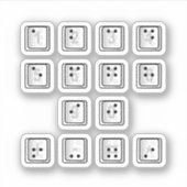 Sticker Numéro de clé de l'ordinateur en braille (Devant)