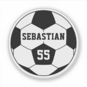 Sticker Numéro de nom personnalisé Boule de football (Devant)