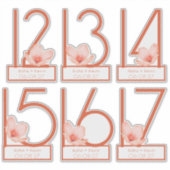 Sticker Numéro de table orange vif moderne 12-17 découpe (Devant)