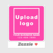 Sticker Numéro de téléphone d'affaires sur Carré rose Viny (Feuille)