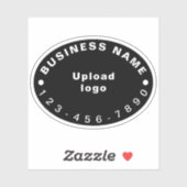 Sticker Numéro de téléphone d'affaires sur forme ovale noi (Feuille)