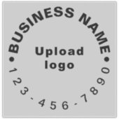 Sticker Numéro de téléphone d'affaires sur Gris Grand Carr (Devant)