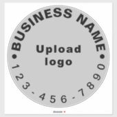 Sticker Numéro de téléphone d'affaires sur Gris Grand Viny (Feuille)