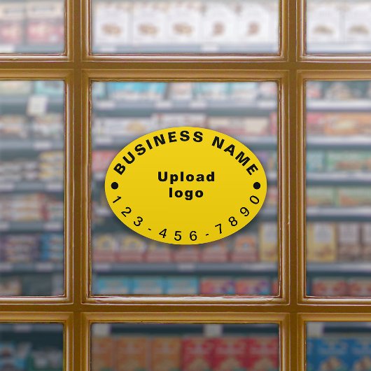 Sticker Numéro de téléphone d'affaires sur le vinyle ovale