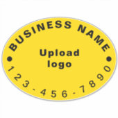Sticker Numéro de téléphone d'affaires sur le vinyle ovale (Devant)