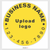Sticker Numéro de téléphone d'affaires sur le vinyle rond  (Feuille)