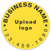 Sticker Numéro de téléphone d'affaires sur le vinyle rond  (Devant)