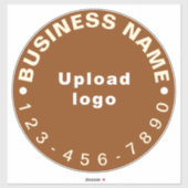 Sticker Numéro de téléphone d'entreprise sur Vinyl Brown G (Feuille)