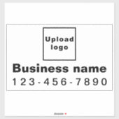 Sticker Numéro de téléphone professionnel, blanc grand rec (Feuille)