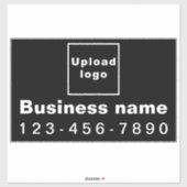 Sticker Numéro de téléphone professionnel, noir grand rect (Feuille)