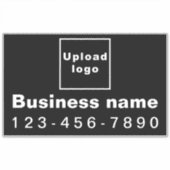 Sticker Numéro de téléphone professionnel, noir grand rect (Devant)
