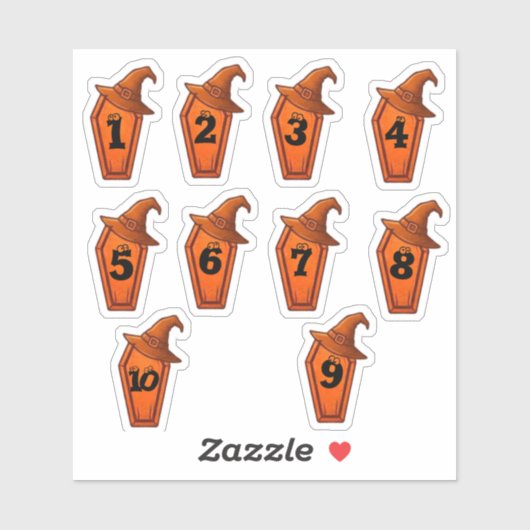 Sticker Numéro d'Halloween (Feuille)