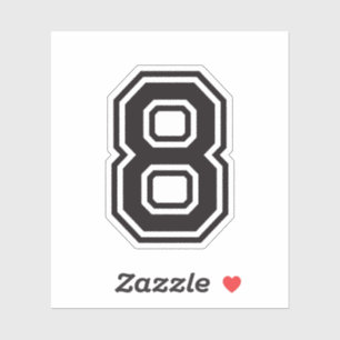 Sticker Numéro huit 8 police de l'école de sports