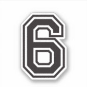 Sticker Numéro six 6 police de l'école de sport (Devant)