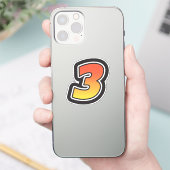 Sticker Numéro Trois 3 Gradient Jaune Orange 3 Stroke (Téléphone)