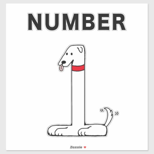 Sticker Numéro un chien (Feuille)