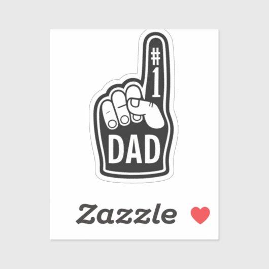 Sticker Numéro Un Papa Mousse Main (Feuille)