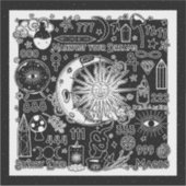 Sticker Numérologie chanceuse Manifestation Magie noir & b (Devant)