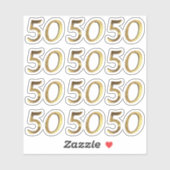 Sticker Numéros 50 Faux Gold 50e anniversaire (Feuille)