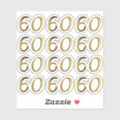 Sticker Numéros 60 Faux Gold 60e anniversaire (Feuille)