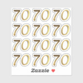 Sticker Numéros 70 Faux Gold 70e anniversaire (Feuille)