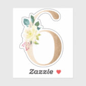 Sticker Numéros floraux d'or (Feuille)