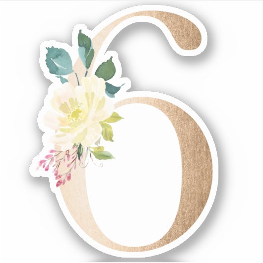 Sticker Numéros floraux d'or (Devant)