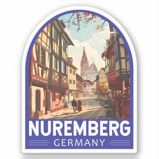 Sticker Nuremberg Allemagne Travel Art Vintage (Devant)