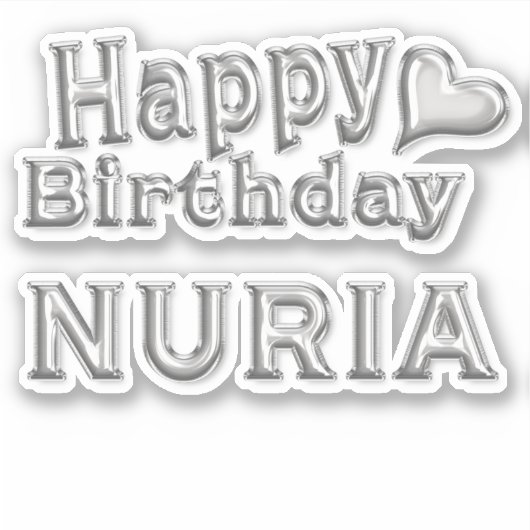Sticker Nuria Happy Birthday (Devant)