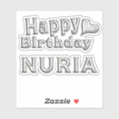 Sticker Nuria Happy Birthday (Feuille)