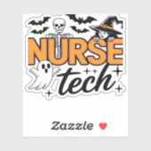 Sticker Nurse Tech - Halloween - avec squelette, sorcière (Feuille)
