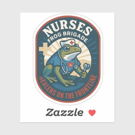 Sticker Nurses Frog Brigade – Healers on the Frontline (Feuille)