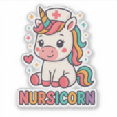 Sticker Nursicorn Cute Unicorn Nurse (Devant)