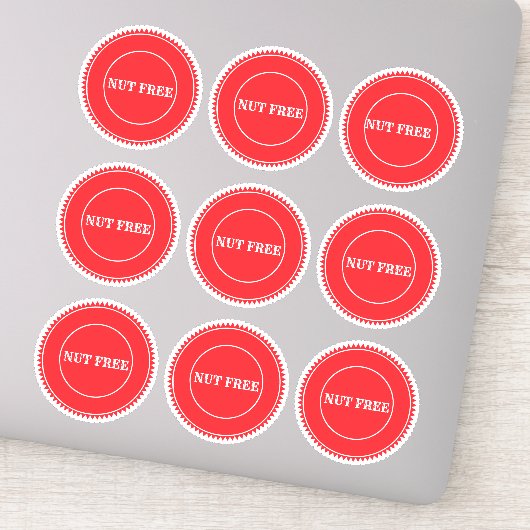 Sticker Nut Free Allergy Safe Culinaire (Détail)