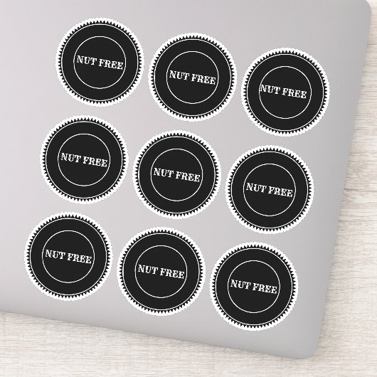 Sticker Nut Free Allergy Safe Culinaire (Détail)