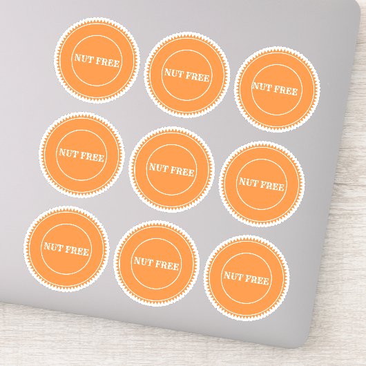 Sticker Nut Free Allergy Safe Culinaire (Détail)
