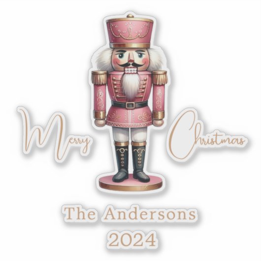 Sticker Nutcracker rose blanc (Devant)