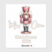 Sticker Nutcracker rose blanc (Feuille)
