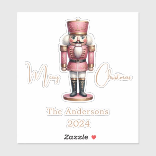 Sticker Nutcracker rose blanc (Feuille)